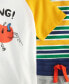 Фото #4 товара Toddler Boys Striped T-Shirt, Go Long Graphic T-Shirt & Colorblocked Shorts, 3 Piece Set