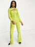 COLLUSION cut out twill jumpsuit in green