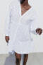 Фото #3 товара Платье-рубашка из поплина с вышивкой кроше ZARA