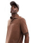 Фото #1 товара Polo Ralph Lauren pocket cotton linen polo classic oversized fit in brown