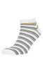 Erkek Çizgili 5'li Pamuklu Patik Çorap W7921azns
