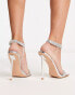 Public Desire – Afterglow – Verzierte Sandalen in Silber mit Absatz