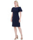 Women's Sequined Puff-Sleeve Boat-Neck Dress