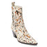 Фото #2 товара Matisse Collins Cow Speckle Pointed Toe Cowboy Booties Womens White Casual Boots