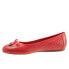 Softwalk Napa Laser S1806-600 Womens Red Wide Leather Ballet Flats Shoes 6