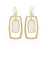 ფოტო #1 პროდუქტის Gold-Tone White Acrylic Rectangular Hoop Earrings