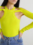 DION LEE 289225 Women's Cutout merino wool-blend top Acid Yellow Size M