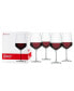 Style Burgundy Wine Glasses, Set of 4, 22.6 Oz