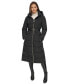 Womens Maxi Belted Hooded Puffer Coat