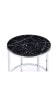 Virlana End Table, Faux Black Marble & Chrome Finish