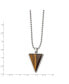 Фото #2 товара Chisel tiger's Eye Triangle Pendant Ball Chain Necklace