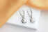 Charming silver earrings with pearl and zircons EA90