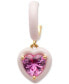 ფოტო #4 პროდუქტის Gold-Tone Color-Coated Stone Heart Charm Hoop Earrings