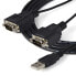 StarTech.com 2 Port FTDI USB to Serial RS232 Adapter Cable with COM Retention - Black - 2.1 m - USB 2.0 A - 2 x DB-9 - Male - Male