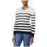Karen Scott Women's New Striped Cable Knit Crewneck Sweater Black Gray Size XL
