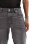 Фото #3 товара ASOS DESIGN tapered fit jeans in grey wash - BLACK