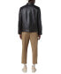 Фото #2 товара Men's Caruso Leather Racer Jacket with Distressed Seaming