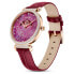 Swarovski Damen Armbanduhr Passage Moon Phase Uhr Schweizer Produktion, Mond, Lederarmband, Rot, Roségoldfarbenes Finish 5613323