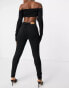 NA-KD highwaist skinny ripped jean in black - BLACK