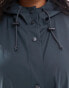 ASOS DESIGN Curve rubberised rain parka in midnight