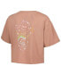 ფოტო #3 პროდუქტის Women's Coral Care Bears Cheer Bear Constellation Cropped T-Shirt