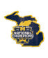 Фото #1 товара Michigan Wolverines College Football Playoff 2023 National Champions 11" x 17" State-Shaped Wood Sign
