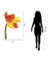 Orange Yellow Parrot Tulip on White Frameless Free Floating Tempered Glass Panel Graphic Wall Art, 48" x 32" x 0.2"