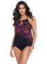 Фото #1 товара Miraclesuit Women's Poppy Peephole High Neckline Tankini Top, Tamarind, 8