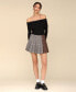 Women's Mixed Pattern Pleated Mini Skirt