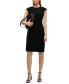 Фото #3 товара Women's Wool Cap Sleeve Slim-Fit Dress