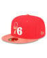ფოტო #2 პროდუქტის Men's Red, Peach Philadelphia 76ers Tonal 59FIFTY Fitted Hat