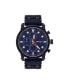 ფოტო #2 პროდუქტის Men's Navy Silicone Strap Watch 48mm