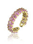 Sparkling gold-plated ring with pink zircons Arabella Pink Ring MCR23053G