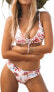 Фото #2 товара CUPSHE Women's Bikini Set Lace-Up Bikini Swimwear Two Piece Swimsuit Swimsuit