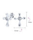 ფოტო #3 პროდუქტის Danity Accent CZ Small Petite Religious Cross Stud Earrings For Women Men Teens.925 Sterling Silver