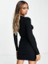 Фото #2 товара Pieces ribbed mini jumper dress in black