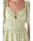 ფოტო #3 პროდუქტის Women's Shirred Waist Milkmaid Mini Dress