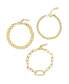 ფოტო #1 პროდუქტის Gold Plated Chain Link Bracelet Set of 3