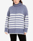 Фото #1 товара Plus Size Livvy Stripe Rolled Neck Sweater