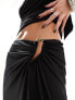 Фото #9 товара NA-KD buckle detail maxi skirt in black