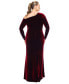 ფოტო #2 პროდუქტის Plus Size Cold-Shoulder Velvet Gown