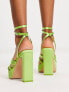 Фото #2 товара Public Desire Viola platform sandals in lime satin