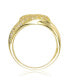 RA 14K Gold Plated Round Cubic Zirconia Modern Bypass Ring