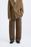 Belted cotton - hemp trousers