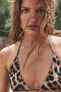 Animal print triangular bikini top