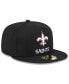 Фото #1 товара Men's Black New Orleans Saints 2023 NFL Crucial Catch 59FIFTY Fitted Hat