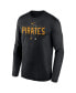 Фото #3 товара Men's Black Pittsburgh Pirates Authentic Collection Team Logo Legend Performance Long Sleeve T-shirt