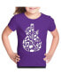 ფოტო #2 პროდუქტის Music Notes Guitar - Girl's Child Word Art T-Shirt