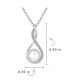 Фото #4 товара Elegant Forever Knot Twist Infinity Teardrop Cultured Freshwater White Pearl Necklace Pendant CZ Pave Sterling Silver 16-18 Inch