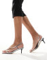 SEQWL Wide Fit kitten heel sandals in silver metallic